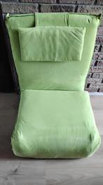 OPVOUWBAAR GROEN LOUNGEBED, Eenpersoons, 75 tot 100 cm, Ophalen of Verzenden, Zo goed als nieuw