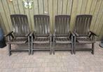 4 Jardin kunststof tuinstoelen / standenstoelen, Tuin en Terras, Tuinstoelen, Ophalen of Verzenden, Gebruikt, Kunststof, Verstelbaar
