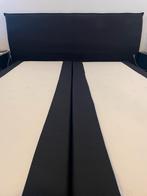 Zwarte stoffen boxspring, Huis en Inrichting, Ophalen, Zwart, Tweepersoons, Zo goed als nieuw