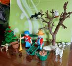 Playmobil: Boer+Boerin, hond+kat, vogels, boom+struik, bank, Complete set, Zo goed als nieuw, Ophalen