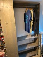 2 mooie steigerhouten kledingkasten op wielen, Huis en Inrichting, Kasten | Kledingkasten, Ophalen, Gebruikt, 100 tot 150 cm, 200 cm of meer