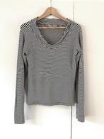 Zwart wit gestreepte longsleeve Turnover mt M, Kleding | Dames, Tops, Maat 38/40 (M), Zwart, Lange mouw, Gedragen