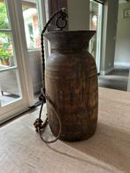 Hoffz houten kruik met deksel  ca 31cm, Huis en Inrichting, Overige materialen, Overige kleuren, Ophalen of Verzenden, Zo goed als nieuw