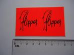 sticker Flipper dolfijn vintage strip art fel oranje retro, Verzenden