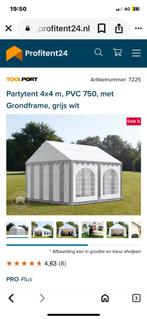 Partytent 4x4m met grondframe - 1x gebruikt, Caravans en Kamperen, Ophalen, Zo goed als nieuw