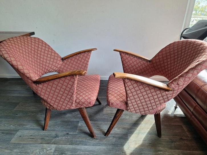 2 vintage fauteuil, Huis en Inrichting, Fauteuils, Gebruikt, 50 tot 75 cm, Ophalen