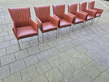 4 Bert Plantagie design Arc leer + 2 gratis eetkamerstoelen beschikbaar voor biedingen