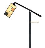 Vloerlamp met Tiffany kap Mondriaan, Huis en Inrichting, Lampen | Vloerlampen, Nieuw, Ophalen of Verzenden, Glas, Art Deco