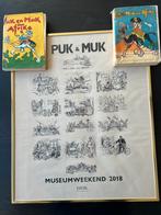 Ingelijste Puk en Muk poster + boeken 1953/54, Ophalen of Verzenden