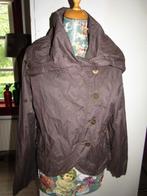 E622 DAMO mt 42 jack jas bruin windjack metaal roezelkraag, Bruin, Verzenden, Maat 42/44 (L), Zo goed als nieuw