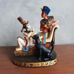 Mooi Egyptisch beeld met koning Toetanchamon en een panter, Ophalen of Verzenden, Zo goed als nieuw