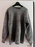 Vintage grof gebreide wollen trui S M, Ophalen of Verzenden, Gedragen, Grijs