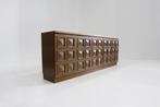Vintage Brutalist Sideboard 1970s, Ophalen, Eikenhout, Zo goed als nieuw, 200 cm of meer