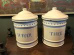 Emaille Brocante Voorraad Potten Suiker & Thee., Antiek en Kunst, Ophalen of Verzenden