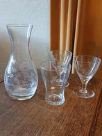 GEWELDIG MOOIE OUDE SET FACET GESLEPEN GLAS. PUNTGAAF, Antiek en Kunst, Antiek | Glas en Kristal, Ophalen of Verzenden