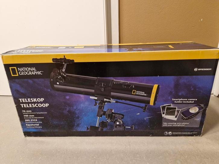 National Geographic Spiegel Telescoop 76/700, Audio, Tv en Foto, Optische apparatuur | Telescopen, Zo goed als nieuw, Lenzentelescoop (refractor)