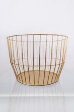 Gouden Metalen Draadmand Opbergmand, Overige materialen, Gebruikt, Mand, Rond