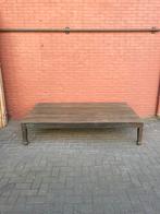Robuuste grote antieke salontafel van teakhout, Ophalen of Verzenden, Zo goed als nieuw