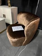 Luxe Croco Fauteuil - Brons, Minder dan 75 cm, Nieuw, Ophalen of Verzenden, Stof