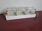 Houten Tray/dienblad ,met 3 glazen potten, Ophalen of Verzenden, Nieuw
