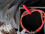 Bloedkoraal en zilveren armband, Verzenden, Zo goed als nieuw, Rood, Zilver