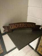 OUD HOUTEN SCHEEPS NAAMBORD IN MOOIE GELEEFDE STAAT 75 CM, Gebruikt, Gebruiksvoorwerp, Ophalen of Verzenden, X