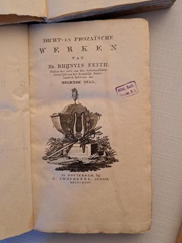 1824 Mr.Rhijnvis Feith, Dicht- en Prozaïsche Werken Oden etc beschikbaar voor biedingen