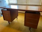 Vintage eiken houten bureau, Gebruikt, Ophalen of Verzenden, Bureau