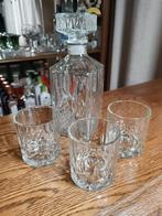Glazen karaf met 3 whiskey glazen, Verzamelen, Glas en Borrelglaasjes, Ophalen, Zo goed als nieuw, Overige typen