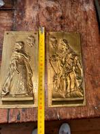2 zware koperen platen met voorstelling, Antiek en Kunst, Antiek | Koper en Brons, Ophalen of Verzenden