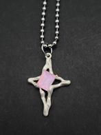Roze Ster Ketting - RVS - Handgemaakt - ballchain, 3845gh, Starjewelleryshop@hotmail.com, Nieuw, Ophalen of Verzenden