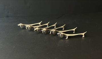 Messenleggers 6 teckels vintage 9 cm beschikbaar voor biedingen