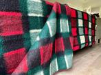 Gijne zachte vintage wollen deken, geblokt., Huis en Inrichting, Woonaccessoires | Plaids en Woondekens, Ophalen of Verzenden