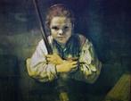 Schilderij, naar Rembrandt van Rijn, Het meisje met de bezem, Antiek en Kunst, Ophalen of Verzenden