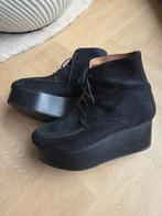 Free People Suède Plateau Enkellaarsjes - Maat 41, Zwart, Lage of Enkellaarzen, Gedragen, Free People