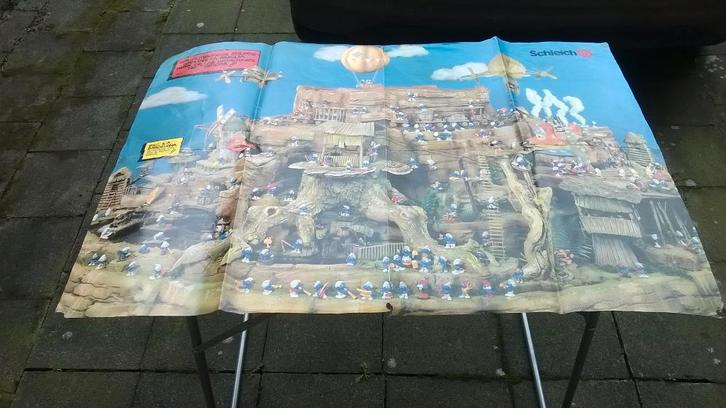 Grote smurfenposter Schleich, Verzamelen, Smurfen, Gebruikt, Overige typen, Verschillende Smurfen, Verzenden