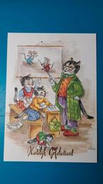 6 kaarten poes kat , illustrator LORE . Verkleed als mens, Verzamelen, Ansichtkaarten | Dieren, Ophalen of Verzenden, 1980 tot heden