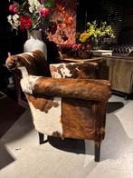 Stoere Landelijke Koeienhuid fauteuil Klein model, Huis en Inrichting, Fauteuils, Gebruikt, Landelijk, Koe, Leer