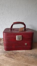 Koopje! Vintage Beautycase CB bordeaux '70-er jaren | zgan, Met spiegeltje(s), Ophalen of Verzenden, Hardcase, Zo goed als nieuw