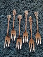 Georg Nilsson 6 Gero 90 verzilverde Bloemen Gebaksvorkjes, Antiek en Kunst, Antiek | Bestek, Ophalen of Verzenden