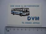 sticker oud DVM autobus meppel bus reizen retro touringcar, Verzamelen, Stickers, Verzenden, Zo goed als nieuw, Bedrijf of Vereniging