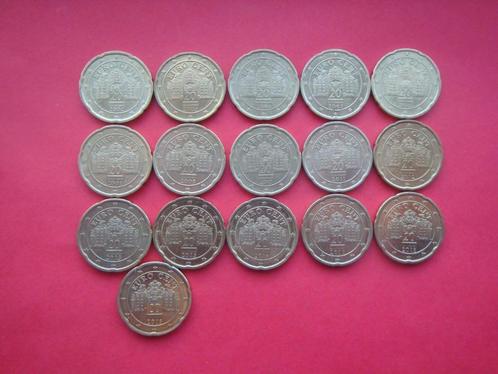 Oostenrijk setje munten 20 Eurocenten 2002 / 2019., Postzegels en Munten, Munten | Europa | Euromunten, Setje, 20 cent, Oostenrijk