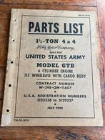 WO2 Amerikaans Fort GTB truck parts list KTR 1942 Burma Jeep, Amerika, Verzenden, Landmacht