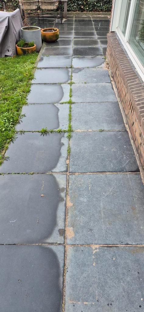 Tuintegels natuursteen 60x60 - 110 stuks (40m2), Tuin en Terras, Tegels en Klinkers, Gebruikt, Terrastegels, Beton, Ophalen