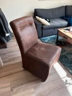 6 Suède Stoelen met Wieltjes - Zo Goed Als Nieuw, Ophalen, Bruin, Zo goed als nieuw, Stof