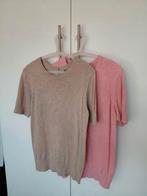 Dames gebreide top truitje ZGAN zand/beige & zalm/roze LARGE, Beige, Ophalen of Verzenden, Zo goed als nieuw, Korte mouw