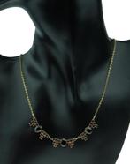 14 karaats gouden choker dames ketting met granaten hanger, Sieraden, Tassen en Uiterlijk, Ophalen of Verzenden, Goud, Ketting