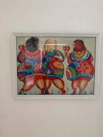 dikke dames aan de wijn, diamond painting 43x33, Minder dan 50 cm, Ophalen of Verzenden, Zo goed als nieuw, Schilderij