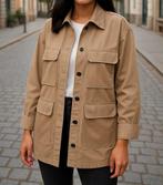 H&m dames beige lange oversized jack m 38 overshirt, Maat 38/40 (M), H&M, Beige, Ophalen of Verzenden