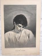 Gabriel Max: In Christo, 1890, or. gravure, 31x23cm., mooi!, Antiek en Kunst, Ophalen of Verzenden